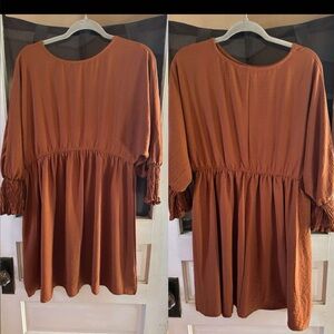 Rust Long Sleeve Dress